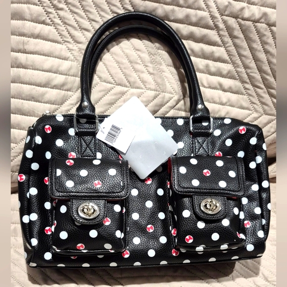 Polka Dot Minni Mouse Black Handbag - Picture 1 of 4